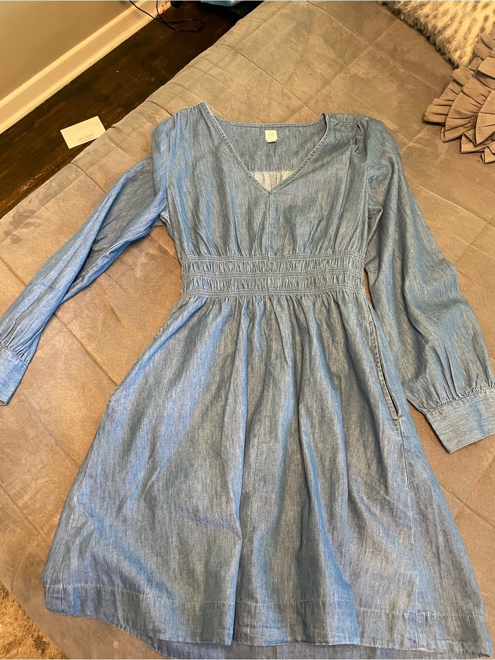 GAP Light Blue Denim Scoop Neck Dress